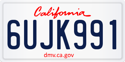 CA license plate 6UJK991