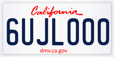 CA license plate 6UJL000