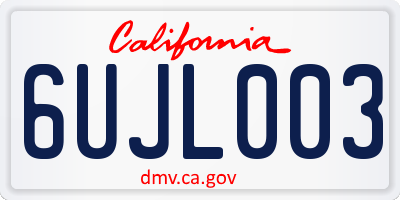 CA license plate 6UJL003