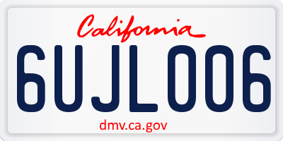 CA license plate 6UJL006