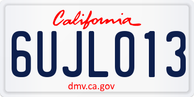 CA license plate 6UJL013