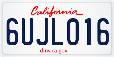CA license plate 6UJL016