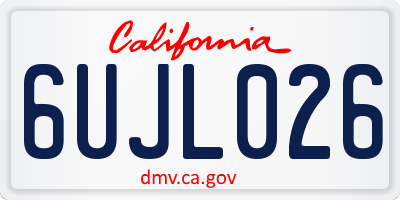 CA license plate 6UJL026
