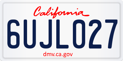 CA license plate 6UJL027
