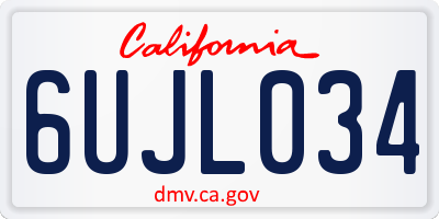 CA license plate 6UJL034