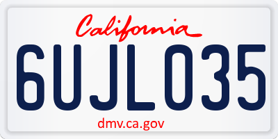 CA license plate 6UJL035