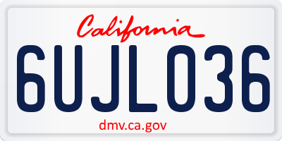CA license plate 6UJL036