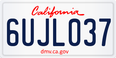 CA license plate 6UJL037