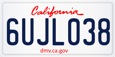 CA license plate 6UJL038