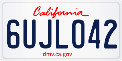 CA license plate 6UJL042