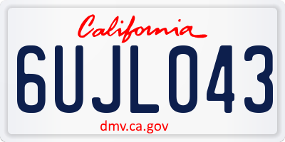 CA license plate 6UJL043
