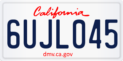 CA license plate 6UJL045