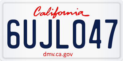 CA license plate 6UJL047