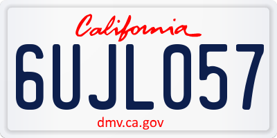 CA license plate 6UJL057
