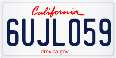 CA license plate 6UJL059