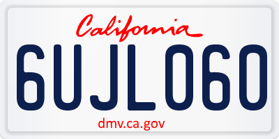 CA license plate 6UJL060