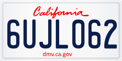 CA license plate 6UJL062