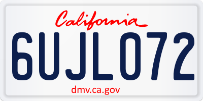 CA license plate 6UJL072