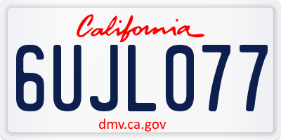 CA license plate 6UJL077