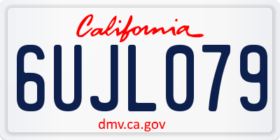 CA license plate 6UJL079