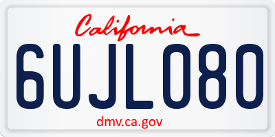 CA license plate 6UJL080