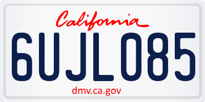 CA license plate 6UJL085