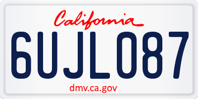 CA license plate 6UJL087