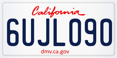 CA license plate 6UJL090