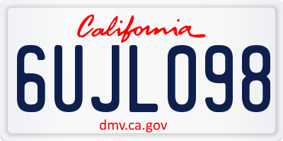 CA license plate 6UJL098