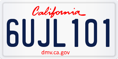 CA license plate 6UJL101