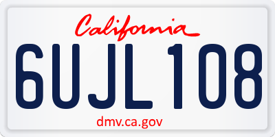CA license plate 6UJL108