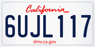 CA license plate 6UJL117