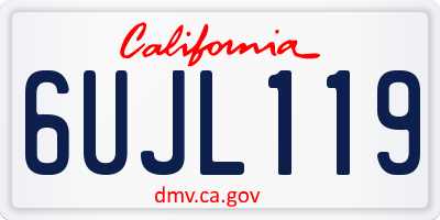 CA license plate 6UJL119