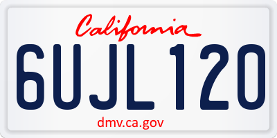 CA license plate 6UJL120