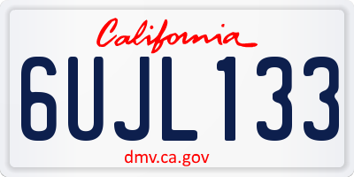 CA license plate 6UJL133