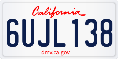 CA license plate 6UJL138