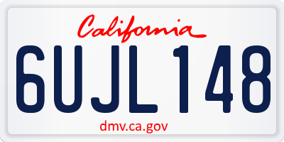 CA license plate 6UJL148