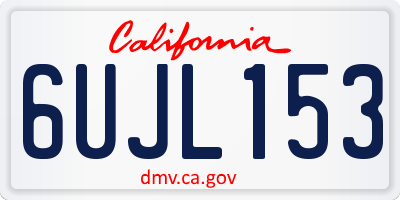CA license plate 6UJL153
