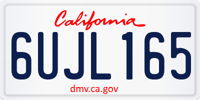 CA license plate 6UJL165