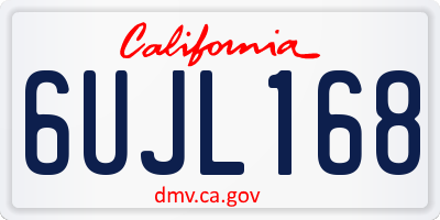 CA license plate 6UJL168