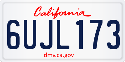CA license plate 6UJL173