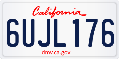 CA license plate 6UJL176