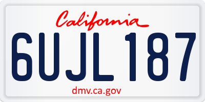 CA license plate 6UJL187