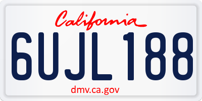 CA license plate 6UJL188