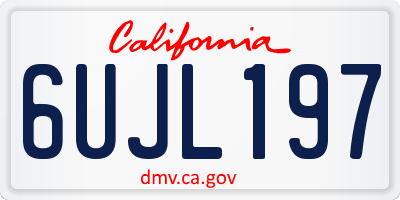 CA license plate 6UJL197