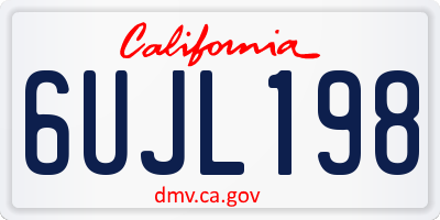 CA license plate 6UJL198