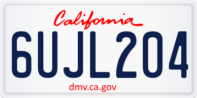 CA license plate 6UJL204