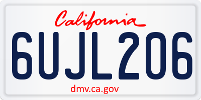 CA license plate 6UJL206
