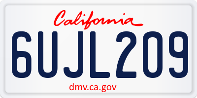 CA license plate 6UJL209