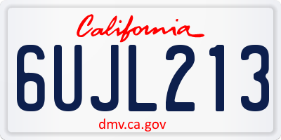 CA license plate 6UJL213